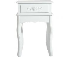 Homcom - Comodino con Cassetto in Legno, Bianco, 40x35x60cm
