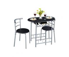 Yaheetech Set Tavolo e 2 Sedie Sala da Pranzo Cucina Salvaspazio Moderno Set Mobili da Balcone Bar