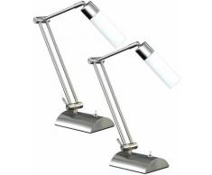 Set di 2 lampade da tavolo a LED da 3 watt con interruttore per sala studio scrivania da ufficio