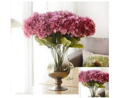 5 teste di ortensia Bellissimo bouquet di fiori artificiali Decorazioni per la casa (Cameo)