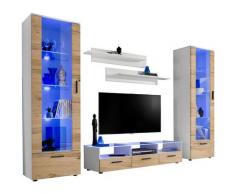 Extreme Furniture - Parete Attrezzata Castle, (LxAxP): 270 x 192 x 45, Carcassa in Bianco Opaco,