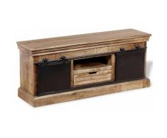 Nova - Mobile tv con Ante Scorrevoli Legno Massello Mango Multicolore