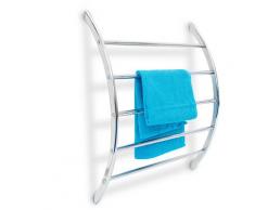 Portasciugamani da Parete a 5 Aste, da Bagno, Muro, Appendiabiti, Acciaio Cromato, 70x56,5x15,5 cm,