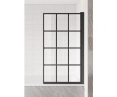 Badplaats - Parate Vasca da bagno Riad 4mm Nero con rivestimento nano 80 x 140 cm Parabrezza Box