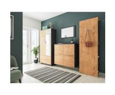 Armadio Core-L 4pz specchio guardaroba scarpiera 52 paia Oak