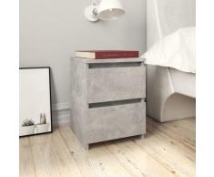 Comodino Grigio Cemento 30x30x40 cm in Truciolato VD28823 - Hommoo