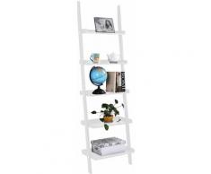 Scaffale a Scala Libreria con 5 Ripiano in mdf per Soggiorno e Studio, Due Colori Disponibili, 56 x