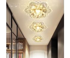 Zebraa - Plafoniera illuminata a LED bianco caldo bianco cristallo 20x8cm 9W