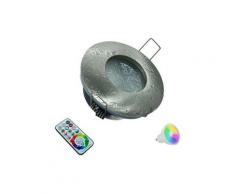 Faretto a led da incasso per bagno box doccia lampada rgbw 10W GU10 cromoterapia - Cromo Satinato