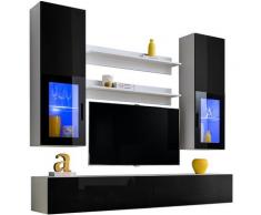 Extreme Furniture - Parete Attrezzata Sky, (LxAxP): 200 x ~195 x 41, Carcassa in Bianco Opaco,