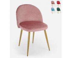 Ahd Amazing Home Design - Sedia moderna velluto cucina sala da pranzo salotto gambe dorate Bert |