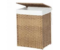 Cesto Porta Biancheria Intrecciato a Mano, 90L, Cesta in Rattan Sintetico vari colori colore :