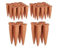 40x Irrigatori in Argilla per Vasi, Set da 4 Innaffiatori per Piante, per bottiglie di vino e PET,