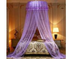 Zanzariera, Baldacchino Principessa Rotondo in Pizzo Doppio, Letto Matrimoniale con Zanzariera a