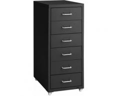 Cassettiera a rotelle in metallo 41 x 28 x 69 cm - cassettiera ufficio, arredo ufficio, armadio