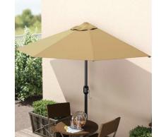 Ombrellone Muro Parete Mezzaluna Rotondo Esterno Giardino Balcone 270cm Beige