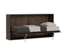 Letto a scomparsa orizzontale materasso 85x185cm legno noce Kando MNC