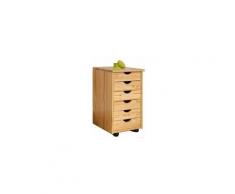 Cassettiera ufficio nils 6 cassetti 36x40x65h pino massello finitura naturale Inter Link