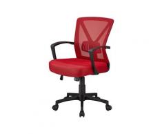 Yaheetech - Sedia da Ufficio Scrivania Ergonomica Lombare Girevole Reclinabile a Rotelle Altezza