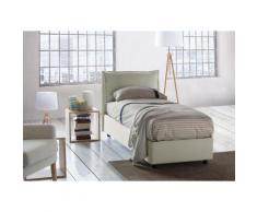 Letto contenitore Singolo Veronica, Made in Italy, Testata e rivestimento in tessuto, Apertura