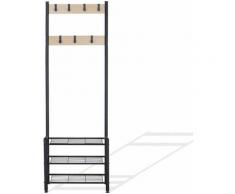 Rebecca Mobili Mobile da Ingresso Appendiabiti con 3 Ripiani Porta Scarpe in Legno e Metallo