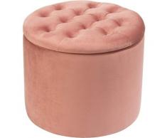 Baroni Home - Pouf Contenitore Poggiapiedi con Scarpiera Interna in Velluto 18.5x49 cm Rosa Cipria