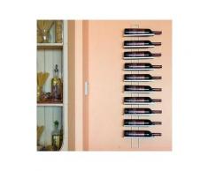 Scaffale Vini Dies White 116 cm in Metallo per 10 Bottiglie Supporto Bottiglie Scaffale a Parete