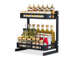 Portaspezie 2 livelli 37,7X23,4X41,5 cm Colore nero FUIENKO