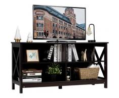 Giantex - Mobile TV a 3 livelli per TV da 55 pollici, console TV con scaffali di stoccaggio, 120 x