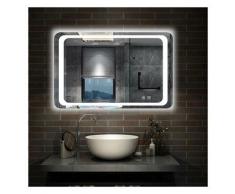 Aica Italy - Lampada da parete a led Risparmio di Energia con specchio da bagno ad angolo tondo con