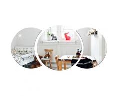 3PCS / Set 3D Moon Mirror Sticker Adesivi murali specchio acrilico Decorazioni per la casa Adesivi
