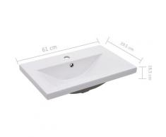 Lavabo da Incasso 61x39,5x18,5 cm in Ceramica Bianco