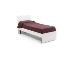 Letto singolo bianco frassinato per cameretta cm 200x85xH 98