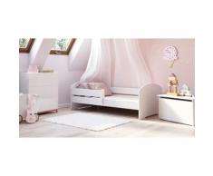 Letto singolo per bambini, Lettino per cameretta, Letto con protezione anticaduta, con testiera