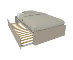 864R - Letto cameretta 120x190 1piazza e mezza con secondo letto estraibile e testate