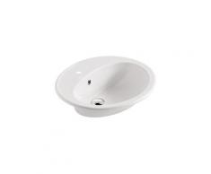 Lavabo Eloise incasso soprapiano salvaspazio 57x48 tondo in ceramica bianco - Bianco - Ceramica