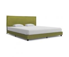 Letto in Tessuto Elegante rivestimento imbottito Verde varie dimensioni dimensioni : 160x200 cm