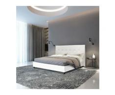 Dmora Letto matrimoniale con testiera, Made in Italy, Struttura in legno ed ecopelle, 172x203xh100