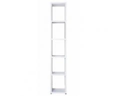 Scaffale Florence 6501 |Scaffale stretto| Libreria Decorativa | Bianco - Topkit