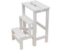 Sgabello Scaletta 60x40x46 cm in Legno Bianco