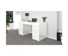 Dmora - Scrivania per ufficio con cassettiera e piano contenitore, Made in Italy, Tavolo minimal,