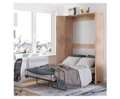 Garnero Arredamenti - Mobile letto matrimoniale scomparsa CALVIN Gihome ® 120 salvaspazio rovere