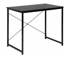 Scrivania Computer Tavolo pc Scaffale Moderno per Ufficio Lavoro Studio Nero - Nero - Woltu
