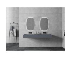 Doppio lavabo sospeso TWG16 in colata minerale (Solid Surface) - colore selezionabile - console in