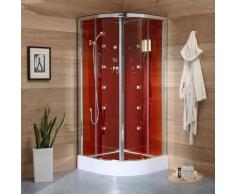 Cabina box doccia idromassaggio 80x80 semicircolare | cosmo