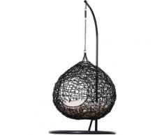 Pawhut - Cuccia Amaca per Gatti in pe Rattan con Cuscino in Lino e Cotone Φ60 x 110cm