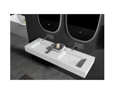 Doppio lavabo sospeso BA8013 in pietra solida (Sold Surface) - 133 x 45 x 12 cm - colore