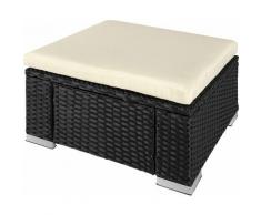 Tectake - Pouf in rattan - pouf letto, pouf contenitore, pouf sacco - nero