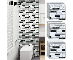 10 pz 3D Wall Sticker Piastrelle Autoadesive Impermeabile Cucina Bagno Complementi Arredo Casa FAI