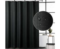 Tenda da doccia in tessuto nero Tende da doccia in tessuto strutturato idrorepellente a nido d'ape